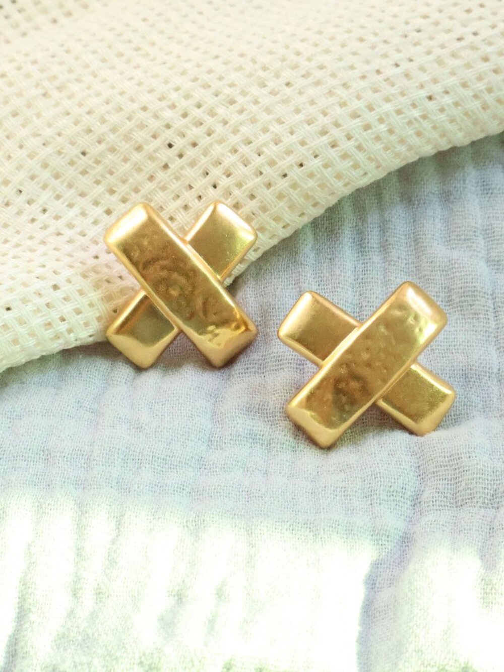 Julie Vos Catalina X Gold Earrings
